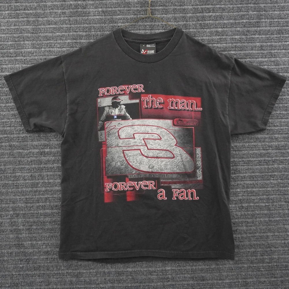 Vintage Chase Authentics Dale Earnhardt T-Shirt Mens M Black NASCAR Graphic Tee